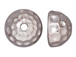 10 - TierraCast Pewter BEAD CAP 9.2mm Hammertone Bright Rhodium Plated 