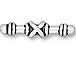 10 - TierraCast Pewter BEAD  Wrapped Cross Bar Antique Silver Plated