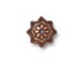 20 - TierraCast Pewter BEAD CAP Talavera Star, Antique Copper Plated 
