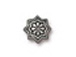 20 - TierraCast Pewter BEAD CAP Talavera Star, Antique Silver Plated 
