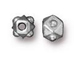 50 - TierraCast Pewter BEAD Faceted Cube Rhodium Bright 