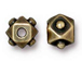 20 - TierraCast Pewter BEAD Faceted Cube Oxidized Brass