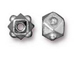 20 - TierraCast Pewter BEAD Faceted Cube Bright Rhodium Plated