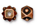 10 - TierraCast Pewter BEAD Faceted Cube Antique Copper Plated