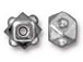 10 - TierraCast Pewter BEAD Faceted Cube Bright Rhodium Plated