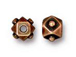 20 - TierraCast Pewter BEAD Faceted Cube Antique Copper Plated