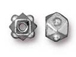 20 - TierraCast Pewter BEAD Faceted Cube Bright Rhodium Plated