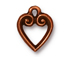 10 - TierraCast Pewter CHARM Classic Heart Antique Copper Plated