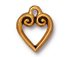 10 - TierraCast Pewter CHARM Classic Heart Antique Gold Plated