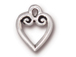 10 - TierraCast Pewter CHARM Classic Heart Antique Silver Plated