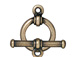 5 - TierraCast Pewter CLASP Round Door knocker Toggle Set Oxidized Brass