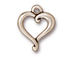 10 - TierraCast Pewter CHARM Jubilee Heart, Antique Silver Plated