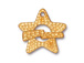 5 - TierraCast Pewter CLASP Hammered Star Toggle Set, Bright Gold Plated