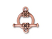 5 - TierraCast Pewter CLASP Round Toggle Clasp with Stone Setting, Antique Copper Plated