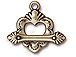5 - TierraCast Pewter CLASP Sacred Heart Toggle Oxidized Brass Plated