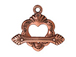 5 - TierraCast Pewter CLASP Sacred Heart Toggle Antique Copper Plated