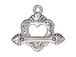 5 - TierraCast Pewter CLASP Sacred Heart Toggle Antique Silver Plated