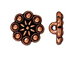 10 - TierraCast Pewter Czech Rosette Button Antique Copper Plated