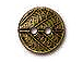 10 - TierraCast Pewter Button Round Leaf Oxidized Brass 