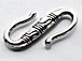 S Hook Clasp Pewter Bead