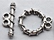 2 Strand Toggle Clasp Pewter Bead