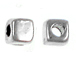 Small Plain Pewter Square Bead