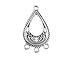 1-to-3 Flat Pear Shape Chandelier Earring Pewter Link