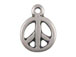 Pewter Peace Sign Charm Matte finish 