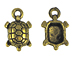 Pewter Turtle Charm Gold Plated Antique