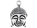 Antique Silver Plated Buddha Head Pewter Pendant