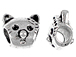 Pewter Large Hole Cat Euro-Bead