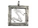 Framed Swirl Square Pewter Pendant