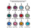 TierraCast Bright Rhodium Plated Pewter 6745 series Birthstone Charms, Set of 12, with Blue Zircon