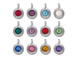 TierraCast Bright Rhodium Plated Pewter 6745 series Birthstone Charms, Set of 12, with Tanzanite