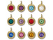 TierraCast Bright Gold Plated Pewter 6750 series Birthstone Charms, Set of 12, with Tanzanite