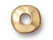 50 - TierraCast Pewter 7mm Bead Round Hammered Edge Spacer, Bright Gold Plated