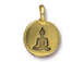 10 - TierraCast Antique Gold Round Buddha Meditating Charm