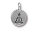 10 - TierraCast Antique Silver Round Buddha Meditating Charm