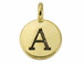 TierraCast Pewter Alphabet Charm Antique Gold Plated -  Alpha