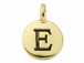 TierraCast Pewter Alphabet Charm Antique Gold Plated -  E