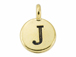TierraCast Pewter Alphabet Charm Antique Gold Plated -  J