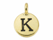 TierraCast Pewter Alphabet Charm Antique Gold Plated -  K