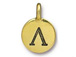 TierraCast Pewter Alphabet Charm Antique Gold Plated -  Lambda