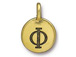TierraCast Pewter Alphabet Charm Antique Gold Plated -  Phi