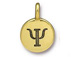 TierraCast Pewter Alphabet Charm Antique Gold Plated -  Psi