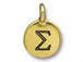 TierraCast Pewter Alphabet Charm Antique Gold Plated -  Sigma