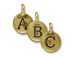  Pewter Alphabet Charms Antique Gold Plated -  Starter Set of 26 Charms