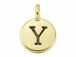 TierraCast Pewter Alphabet Charm Antique Gold Plated -  Upsilon