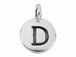 TierraCast Pewter Alphabet Charm Antique Silver Plated -  D
