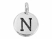 TierraCast Pewter Alphabet Charm Antique Silver Plated -  N